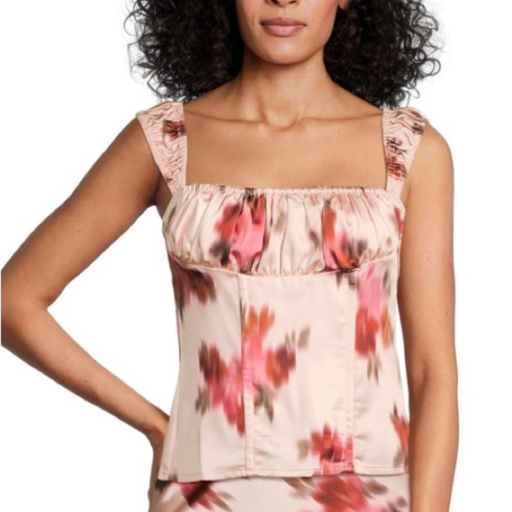 WeWoreWhat Floral Pink and Cream Top